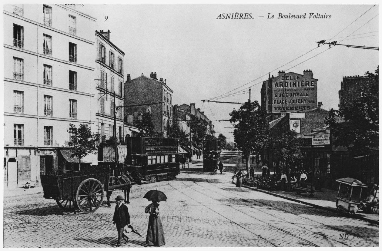 Näkymä Asnieresiin, Boulevard Voltaire, n. 1900 tekijältä French Photographer