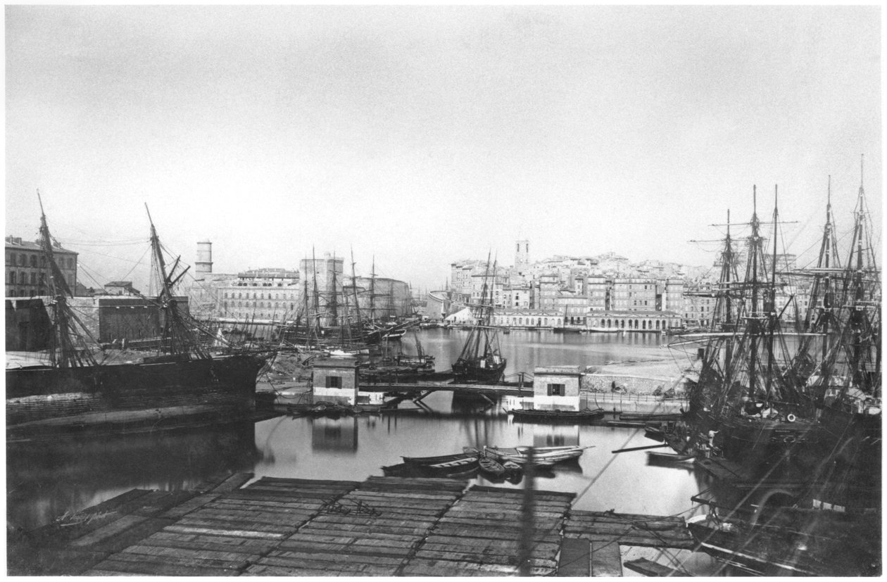 Näkymä Marseillen satamasta, 1800-luvun loppu tekijältä French Photographer