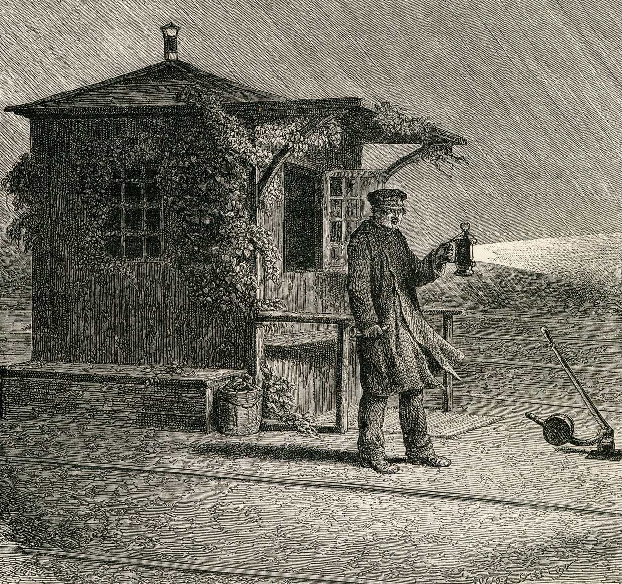 Ranskalainen pistemies 1800-luvun lopulla, pastori Samuel G. Greenin "French Pictures" -julkaisusta, julkaistu 1878 tekijältä French School