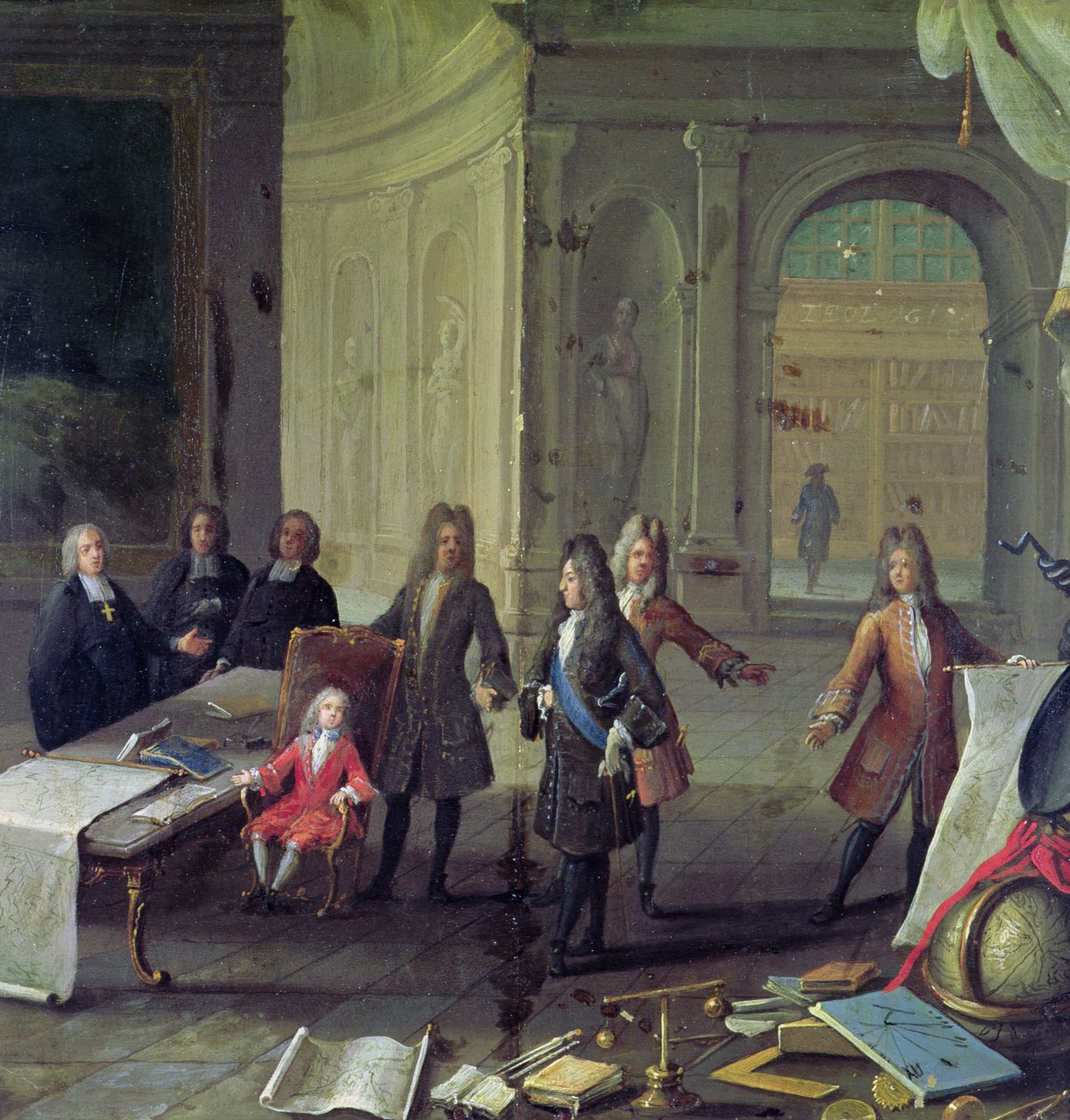 Oppitunti annetaan nuorelle Ludvig XV:lle (1710-1774) (katso myös 177200) tekijältä French School