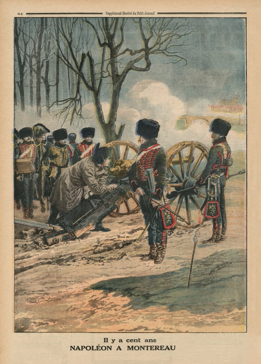 Satakunta sitten, Napoleon Montereaussa 18. helmikuuta 1814, takakannen kuvitus "Le Petit Journalista", liitekuva, 22. helmikuuta 1914 tekijältä French School