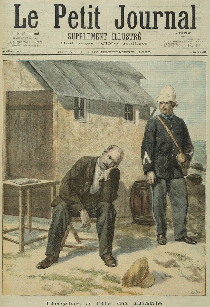 Alfred Dreyfus (1859-1935) Devils Islandilla, Le Petit Journal, 27. syyskuuta 1896 tekijältä French School