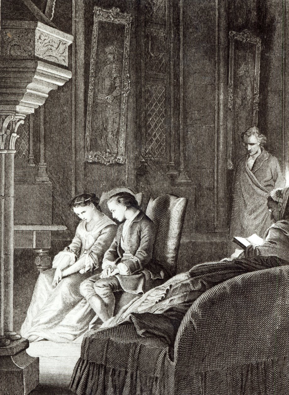 Ilta Combourgissa, kuvitus Francois Rene de Chateaubriandin (1768-1848) teoksesta "Les Memoires d