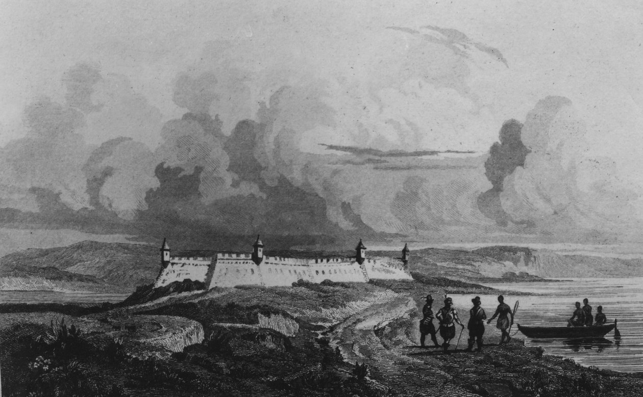 Muinainen linnoitus Rio-Grandella, Ferdinand Denisin ja Cesar Faminin "Bresil, Colombie et Guyanese" vuodelta 1837 tekijältä French School
