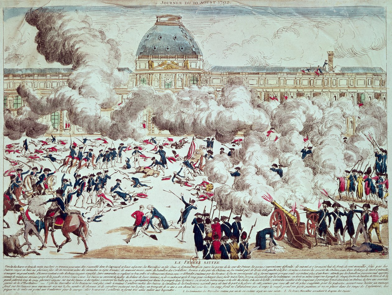 Hyökkäys Tuileriesia vastaan 10. elokuuta 1792 tekijältä French School