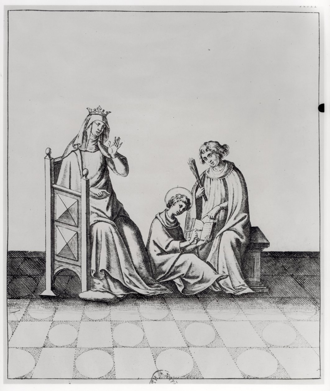Blanche de Castille (1188-1252) Ranskan kuningatar ja hänen poikansa Louis opinnoissaan tekijältä French School