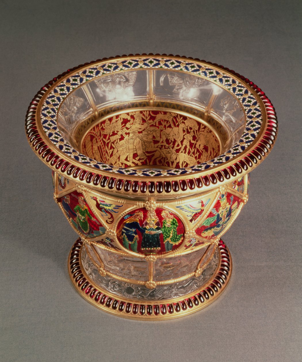 Laatikko, jossa plique-a-jour ja cloisonne-emalointi, Alexis Falize, Pariisi, n. 1870 (vuorikristalli, kulta ja emali) tekijältä French School