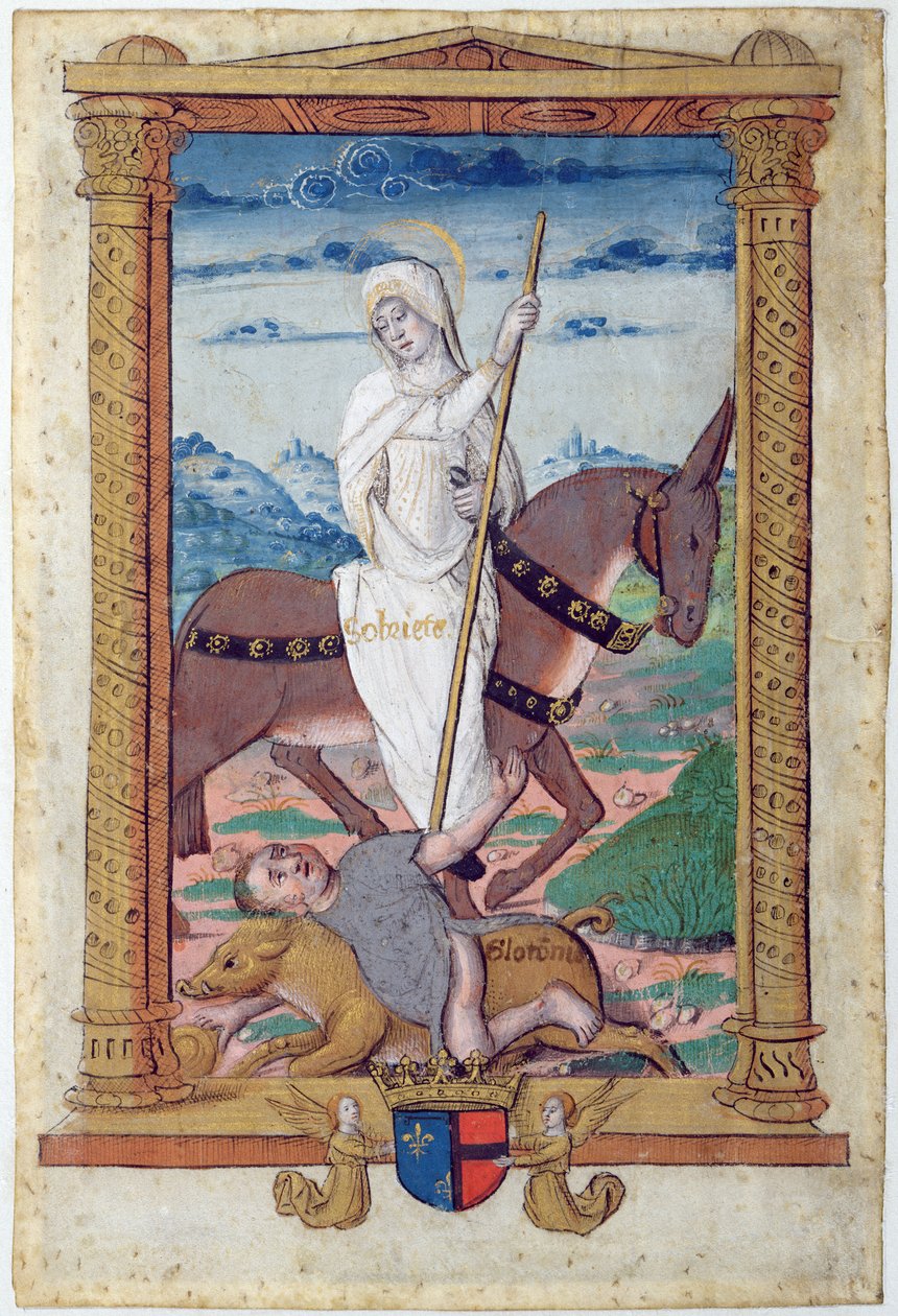 CL 22718E Sobriety Against Gluttony, "Rondeaux des Vertus", luotu Louise de Savoielle tekijältä French School