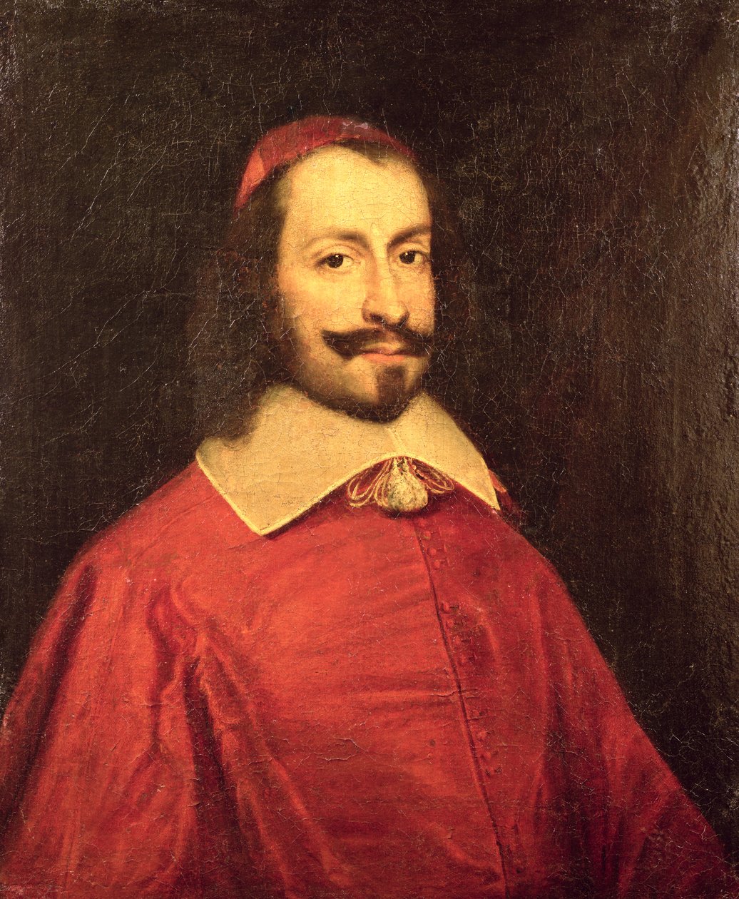 Kardinaali Jules Mazarinin (1602-61) kopio 1600-luvun muotokuvasta. tekijältä French School