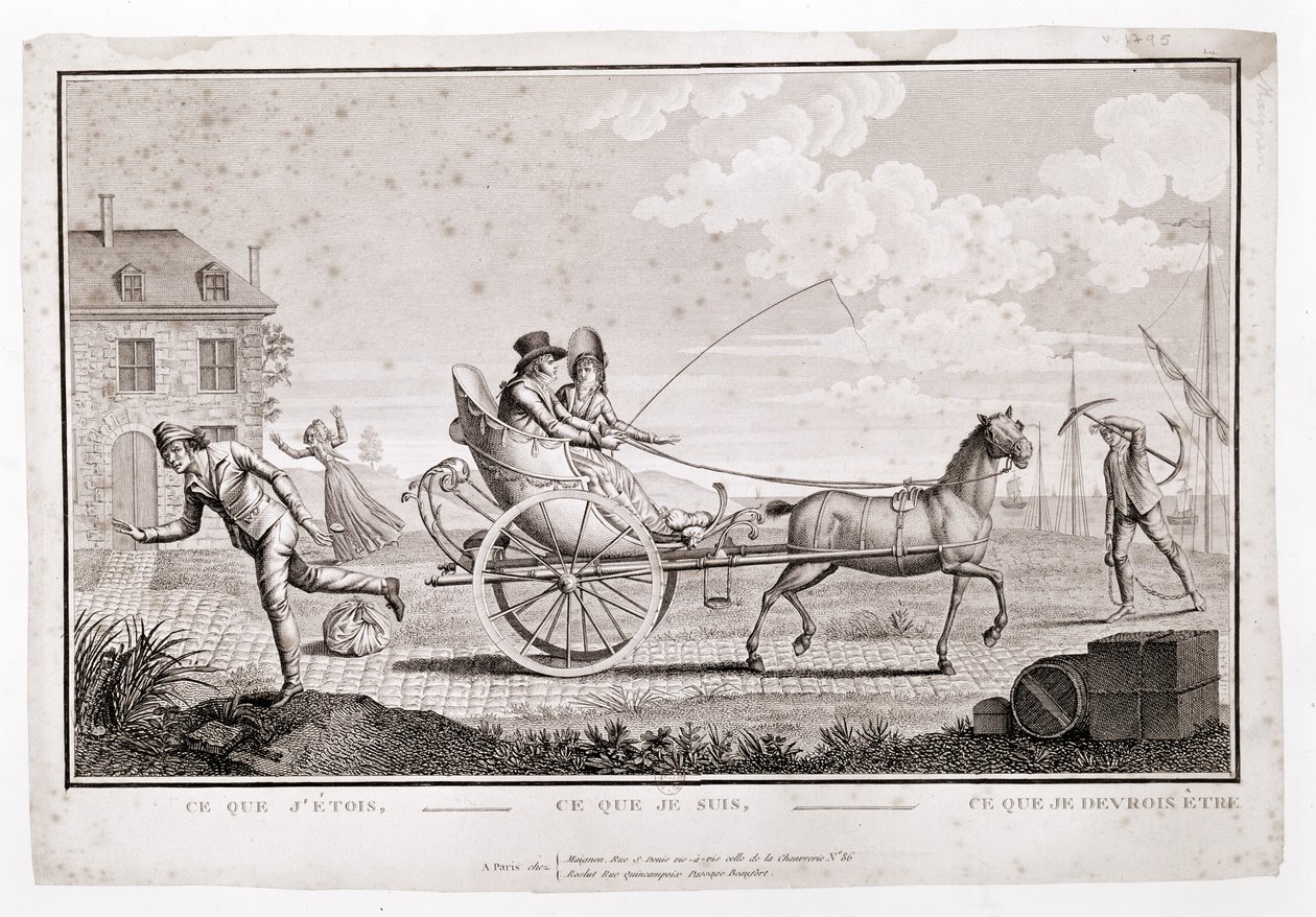 Karikatyyri Nouveaux Richesista, n. 1795 tekijältä French School