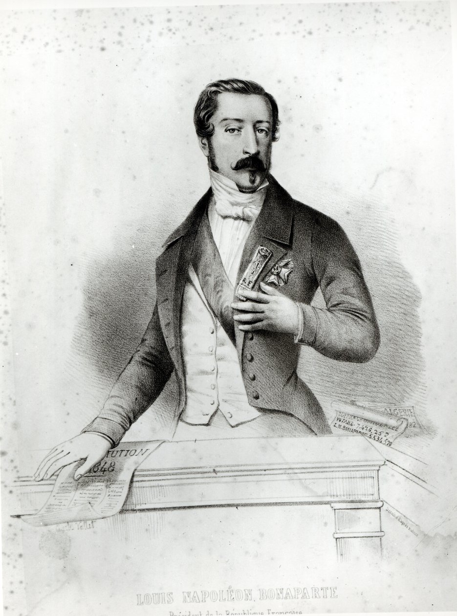 Charles Louis Napoleon Bonaparte (1808-73) vannoi vuoden 1848 perustuslain tekijältä French School