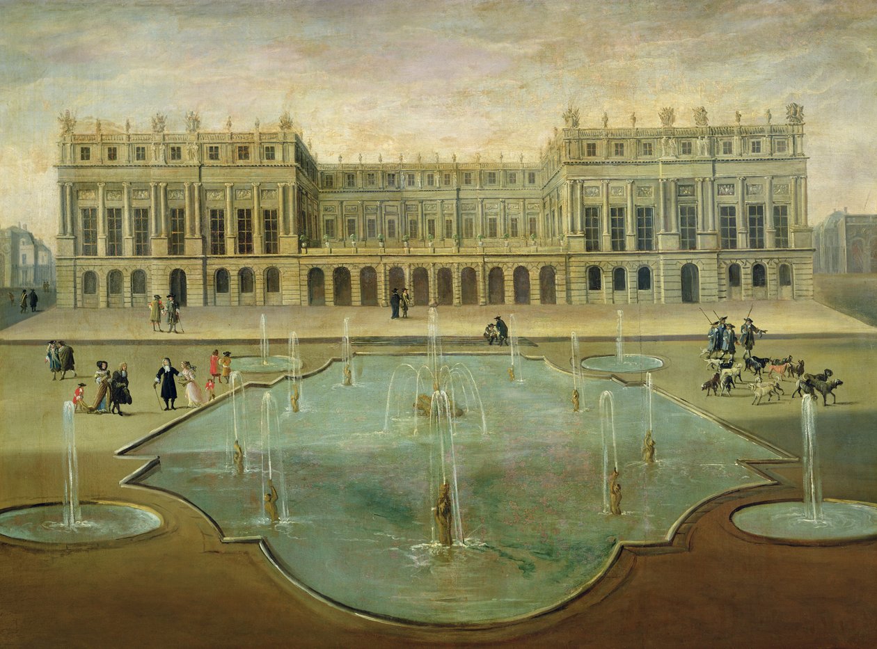 Chateau de Versailles puutarhan puolelta, ennen vuotta 1678 tekijältä French School