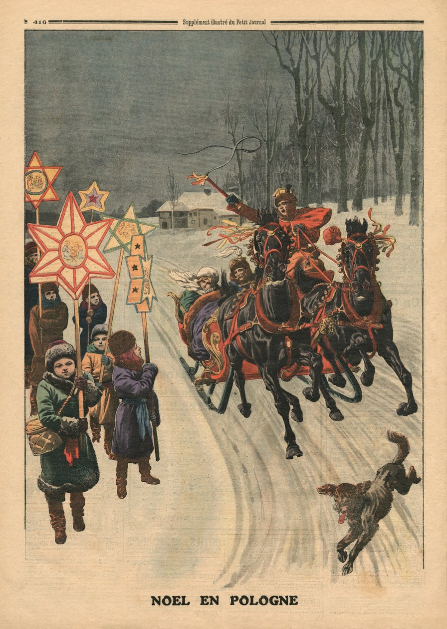 Joulu Puolassa, kuvitus "Le Petit Journalista", liitekuva, 24. joulukuuta 1911 tekijältä French School