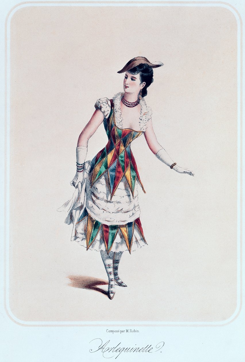 Pukusuunnittelu naisarlekiinille, n. 1880 tekijältä French School