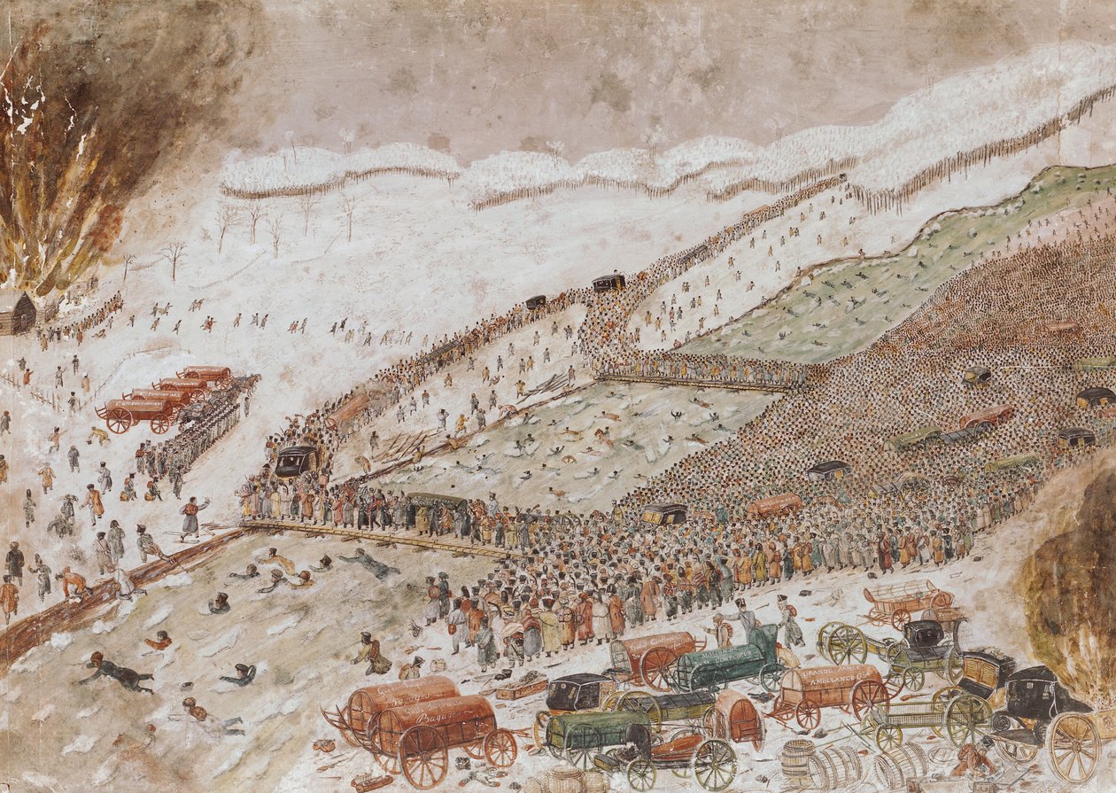 Berezina-joen ylitys marraskuussa 1812 tekijältä French School