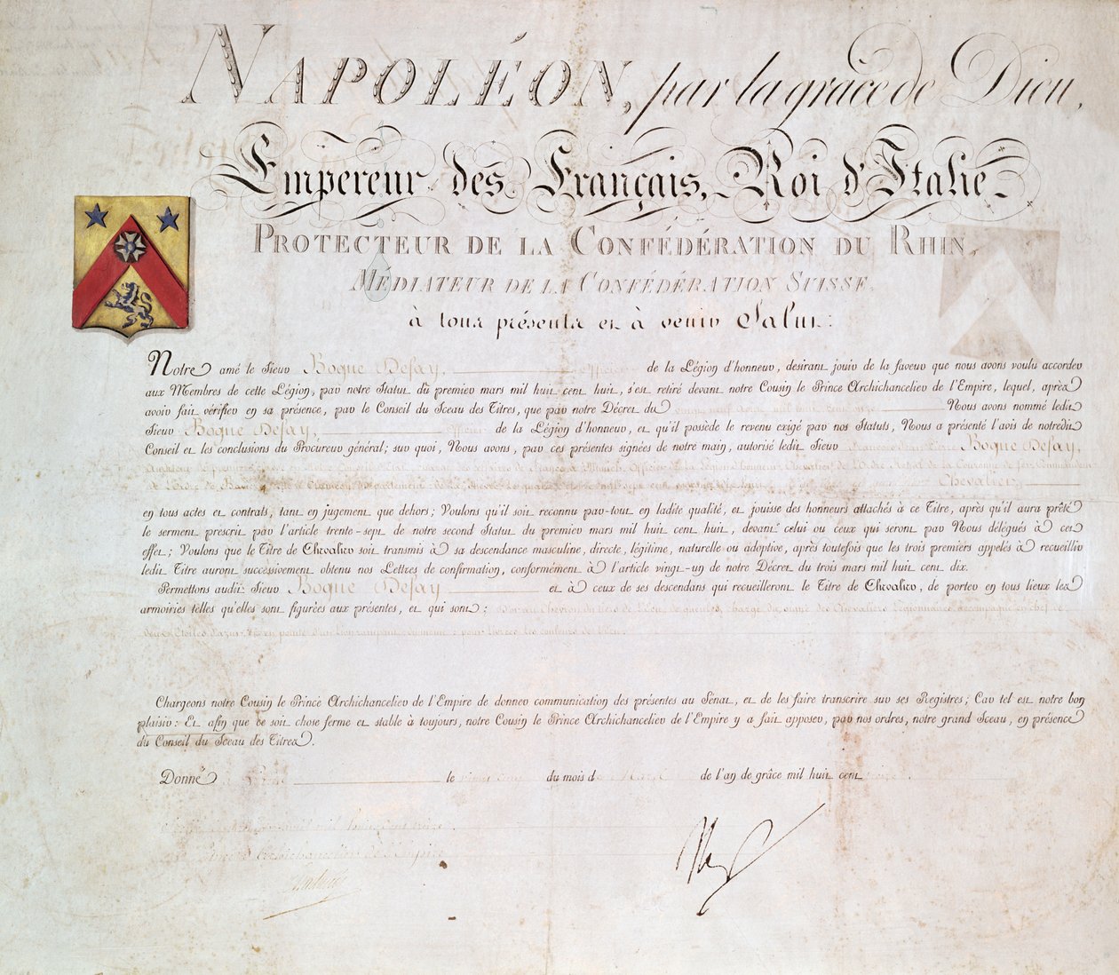 Ensimmäisen imperiumin aikana luotu aateliston asetus 1813 tekijältä French School