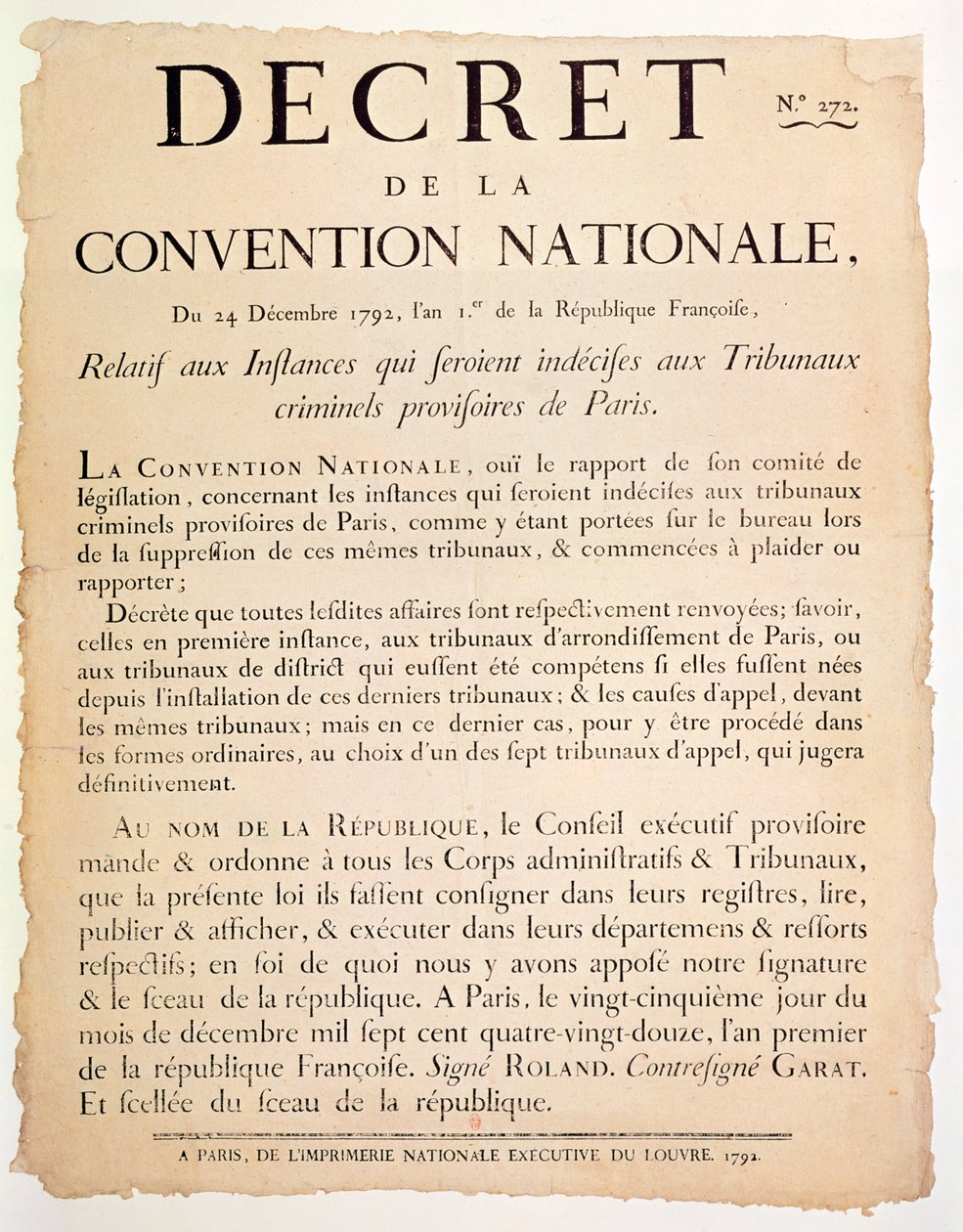 Kansallisen konventin asetus, 24. joulukuuta 1792 tekijältä French School