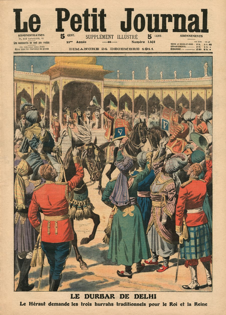 Delhi Durbar, kuvitus "Le Petit Journalista", liitekuva, 24. joulukuuta 1911 tekijältä French School