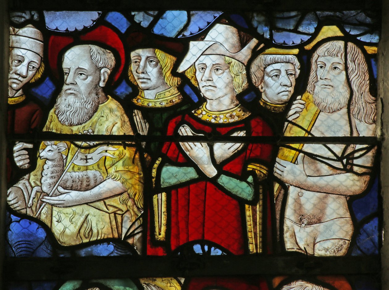 Yksityiskohta ikkunasta, joka kuvaa ihmisiä Kristuksen toisessa tulemisessa, 1470-1500 (yksityiskohta 2921838) tekijältä French School