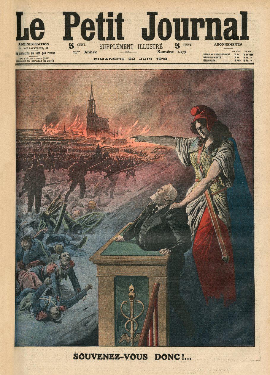 Ranskan aseistariisunta, Jean Jaures ja Marianne, kuvitus "Le Petit Journalista", 6. joulukuuta 1903 tekijältä French School