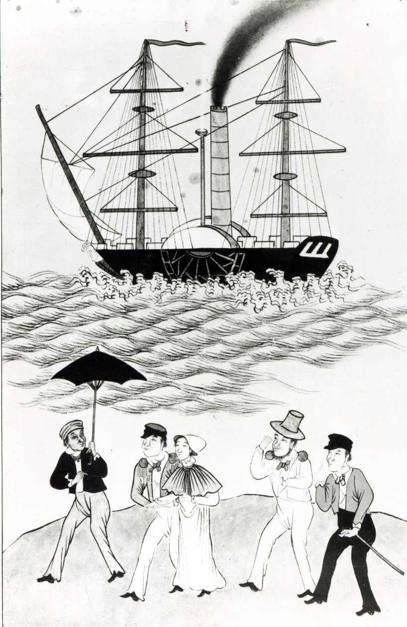 Englantilainen höyrylaiva Kantonissa, 1840 (katso myös 364597). tekijältä French School