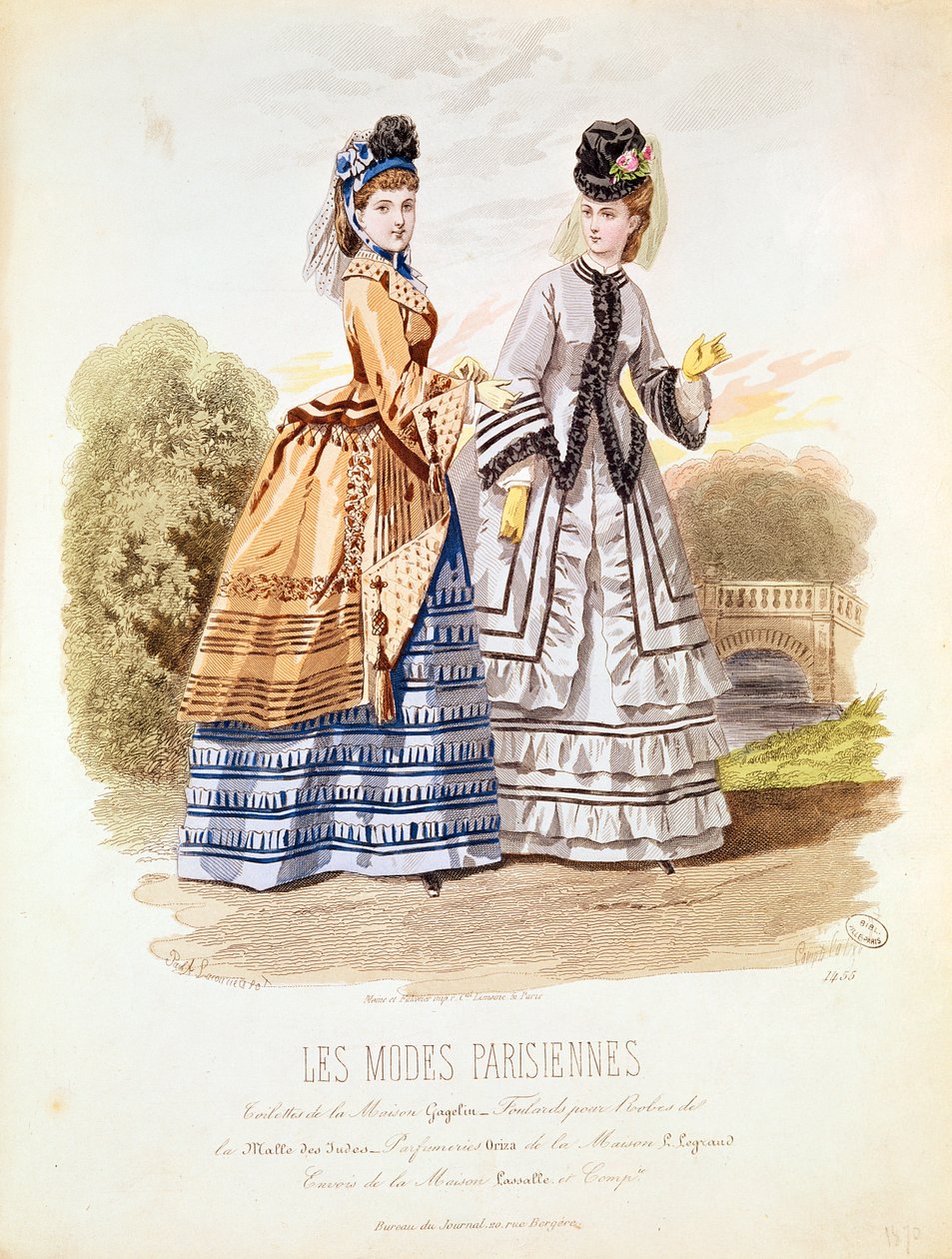 Les Modes Parisiennesin muotilautanen, 1870 tekijältä French School