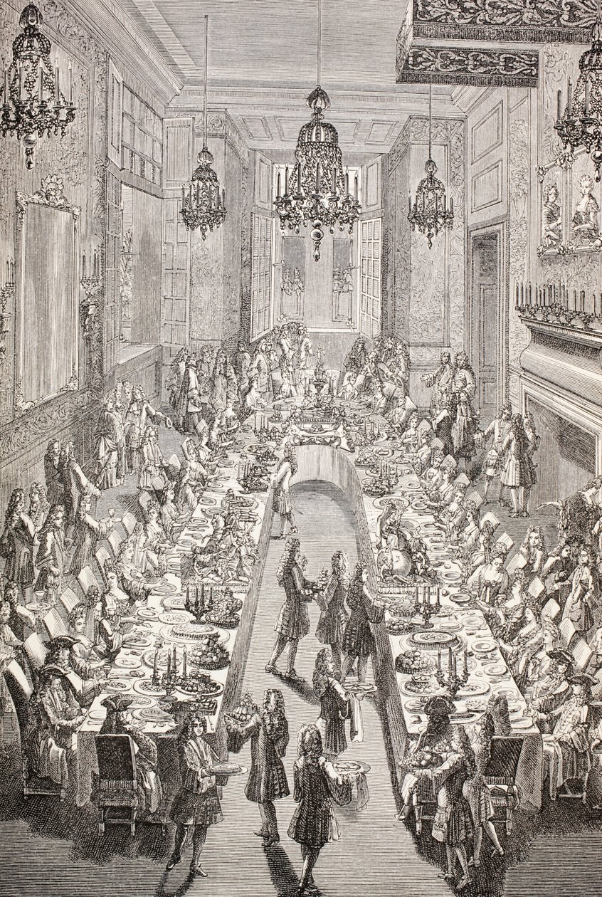 Espanjan Ranskan suurlähettilään juhla Pariisissa vuonna 1707, 1875. tekijältä French School