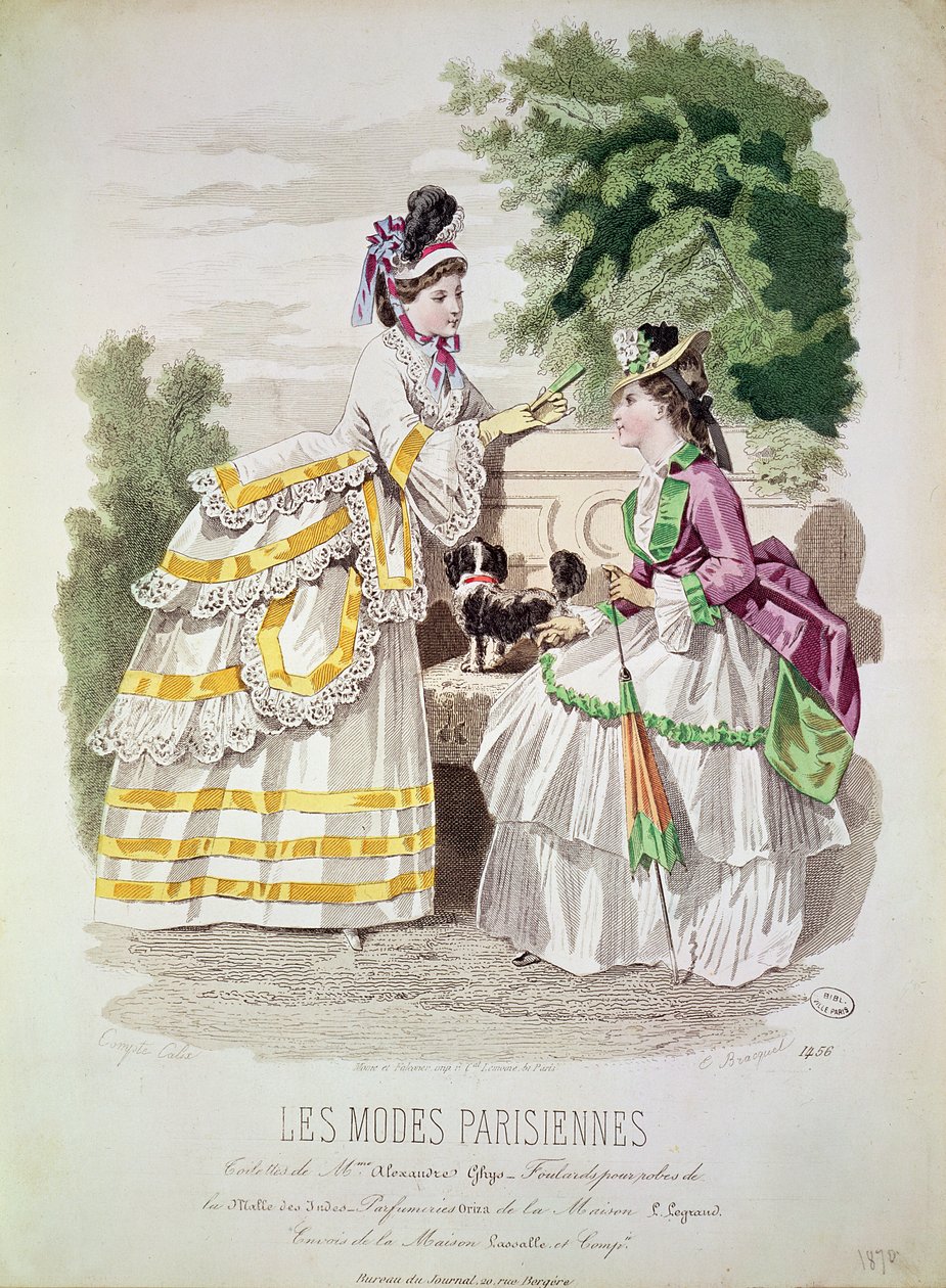 Naismuotia, kirjasta Les Modes Parisiennes 1870. tekijältä French School
