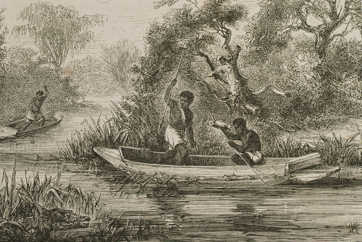 Kalastajat Senegal-joella, 1860-luku tekijältä French School