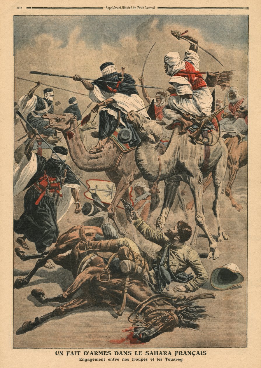 Ranskan joukot Saharassa, kuva Le Petit Journalista, liitekuva, 17. maaliskuuta 1907 tekijältä French School