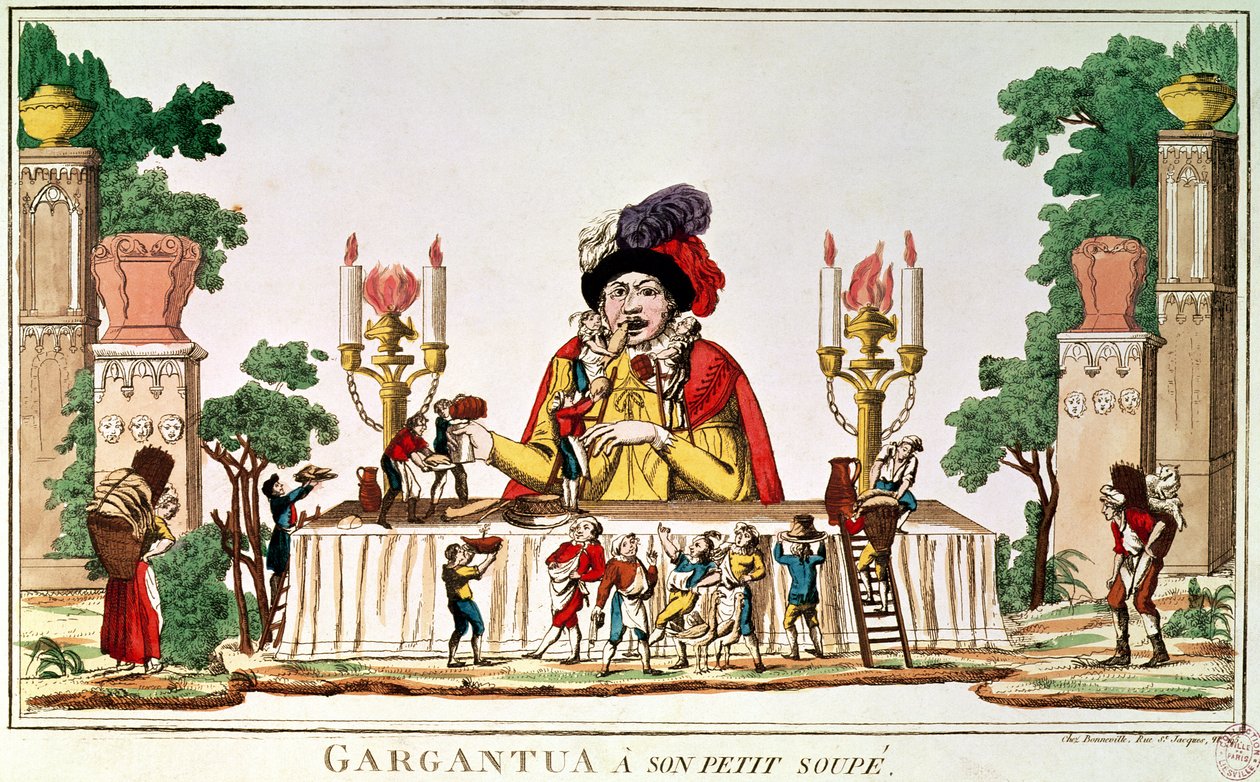 Gargantua pienellä illallisella, noin 1800 tekijältä French School