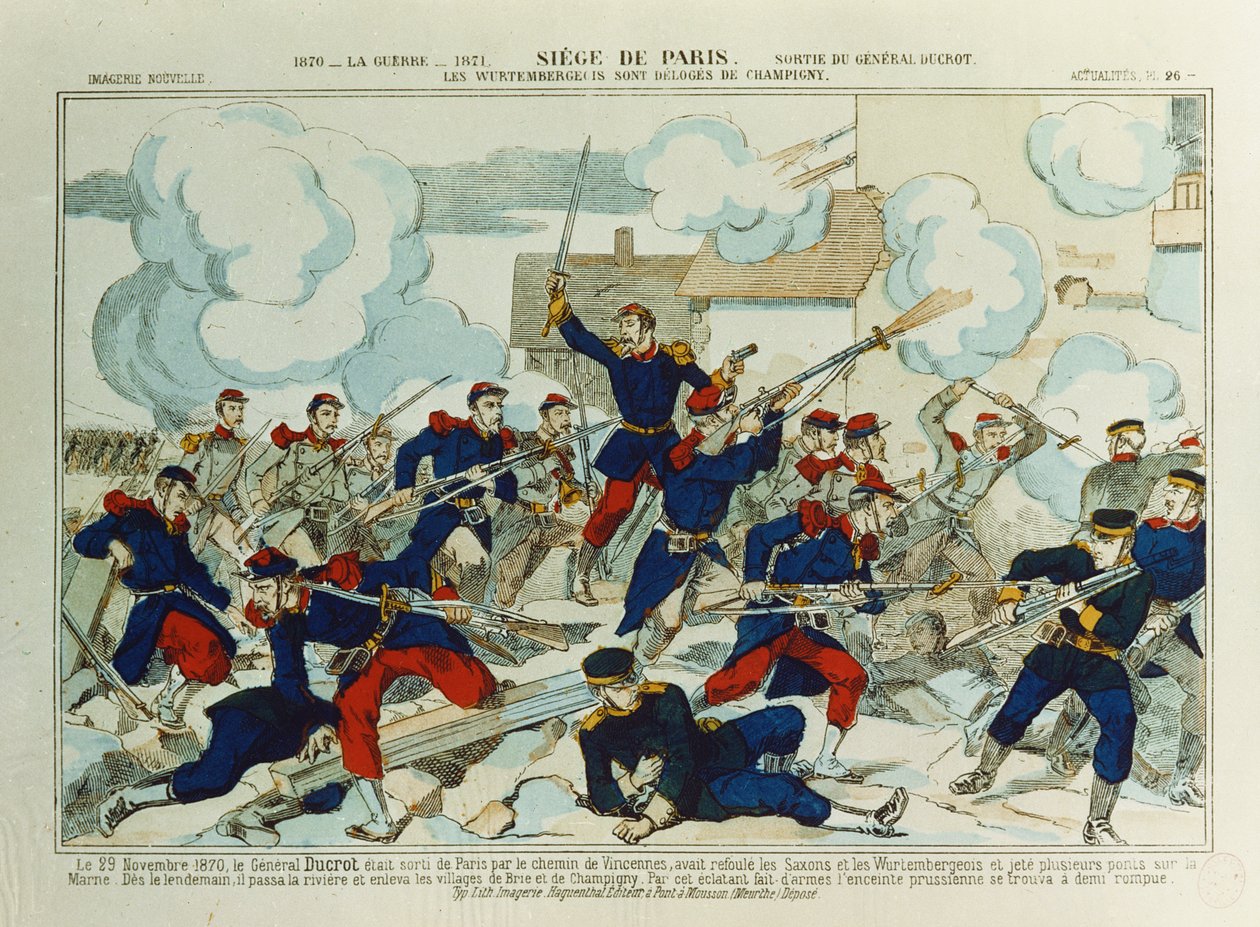 Kenraali Ducrot (1817-82) Champignyn taistelussa 29. tammikuuta 1870 tekijältä French School