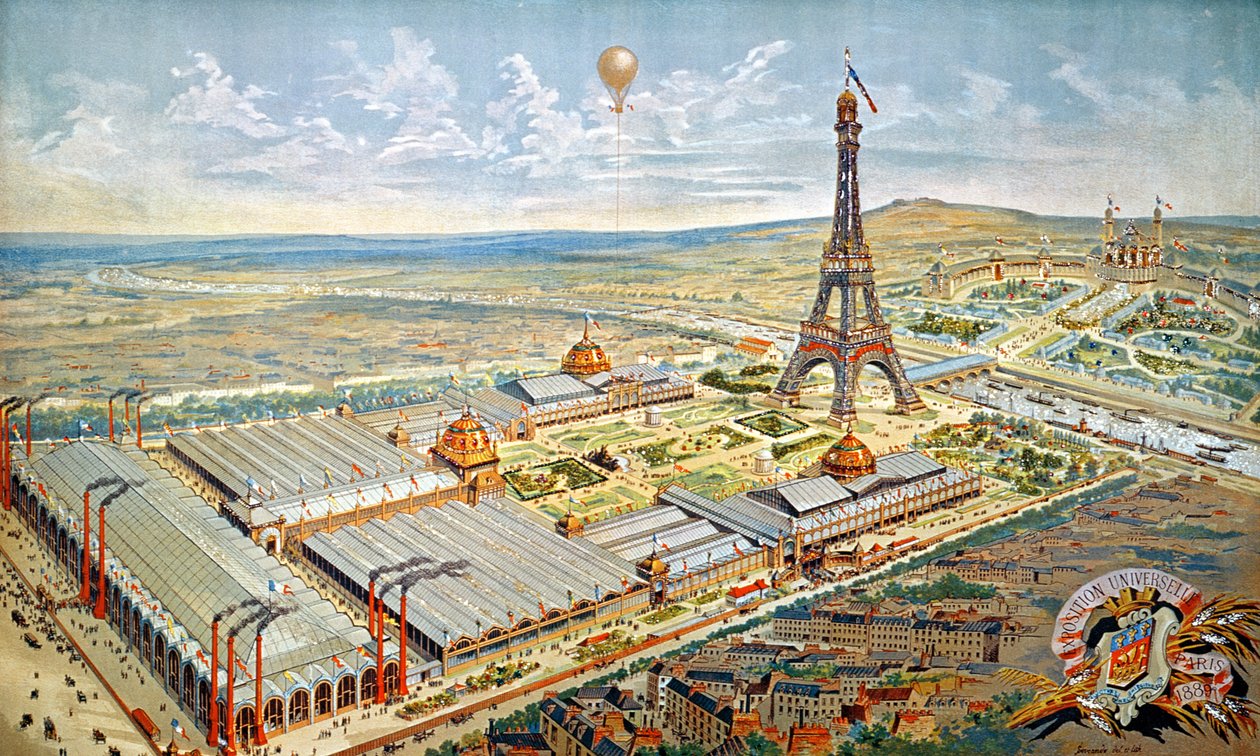 Yleisnäkymä Pariisin yleisnäyttelystä, 1889 tekijältä French School