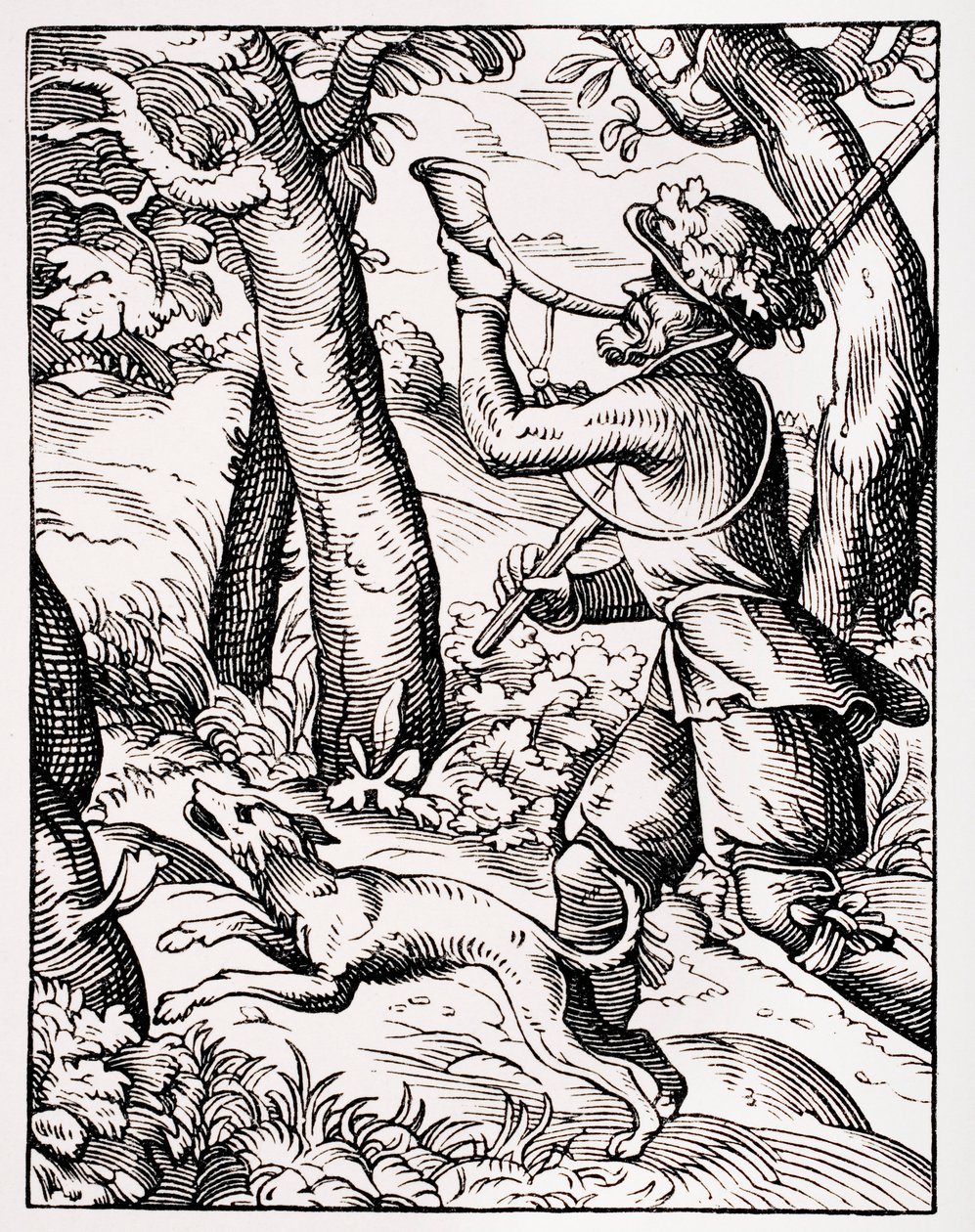 Saksalainen urheilija, Jost Ammanin (1539-91) kaiverrus Paul Lacroixin (1806-84) teoksesta "Le Moyen Age et La Renaissance", julkaistu 1847 tekijältä French School
