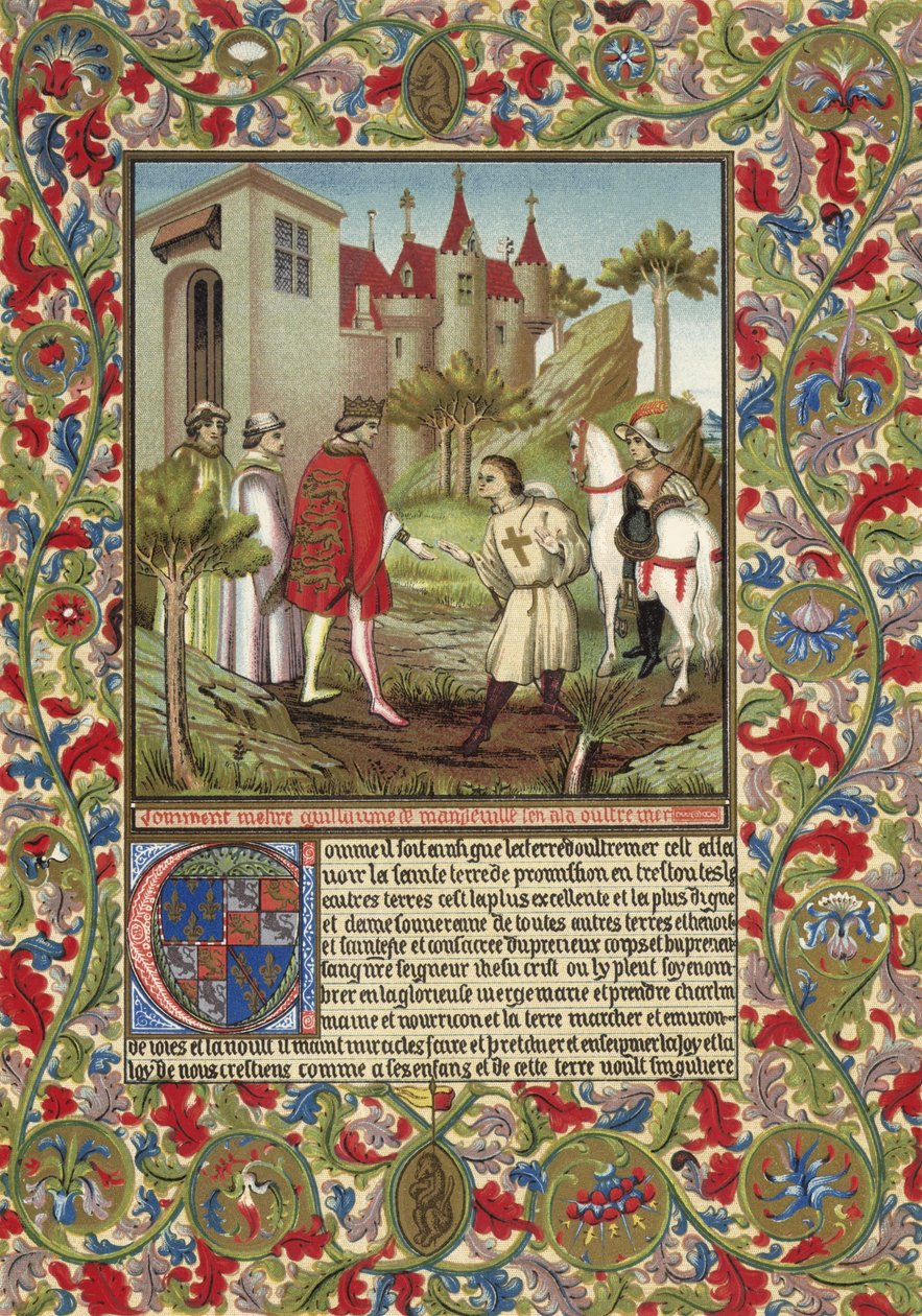 Guillaume de Mandeville, Essexin kolmas jaarli, tapaa Rikhard Leijonasydämen (kromolitografia) tekijältä French School