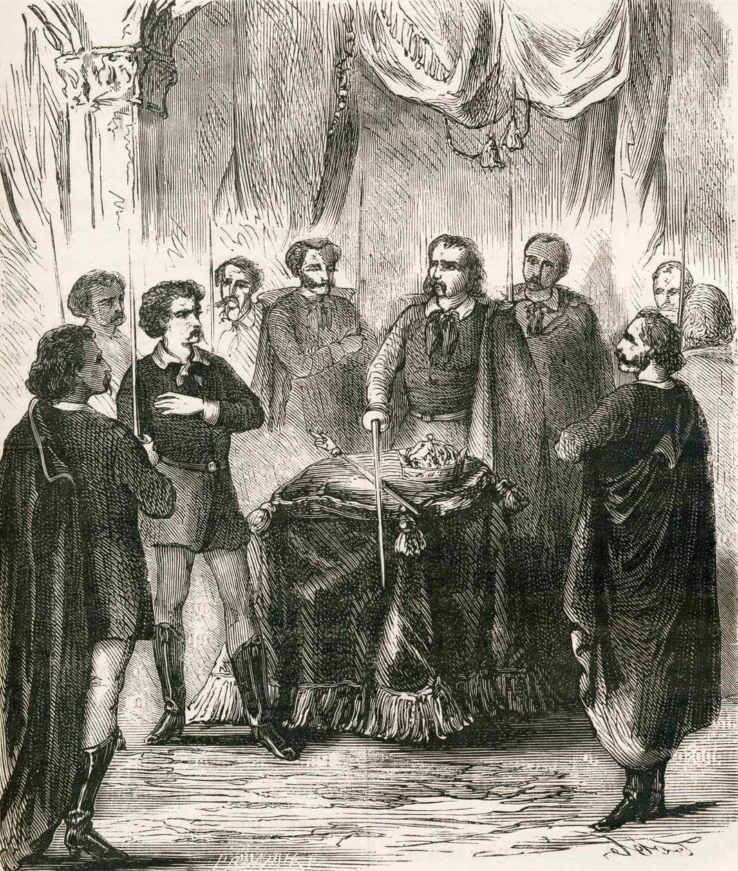 Initiation of an Illuminatus, julkaisusta "Societes Secretes, les Francs Macons", julkaistu noin 1867 tekijältä French School
