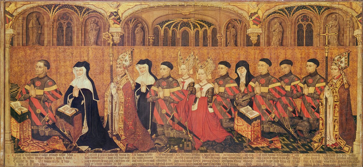 Jean I Jouvenel des Ursins (1360-1431) vaimonsa Michelle de Vitryn (k.1456) ja heidän perheensä kanssa, 1445-49 tekijältä French School