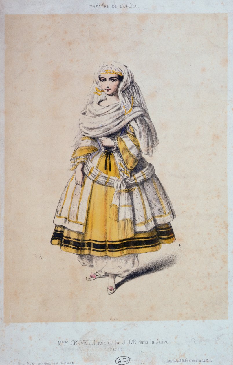 Jeanne Sophie Charlotte Cruvelli (1826-1907) pääroolissa La Juive, 1st Act, n. 1850-60 tekijältä French School