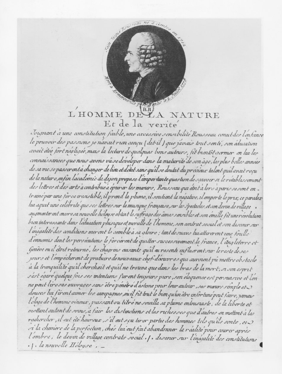 Luonnon ja totuuden ihminen, Jean-Jacques Rousseau tekijältä French School