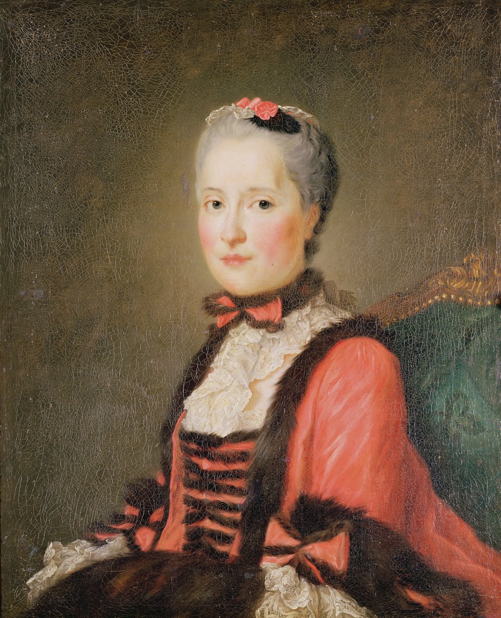 La Dauphine Marie-Josephe de Saxe (1731-67), joka johtuu Jean Marc Nattierista (1685-1766) tai Jean Baptiste Perroneausta (1715-83) tekijältä French School
