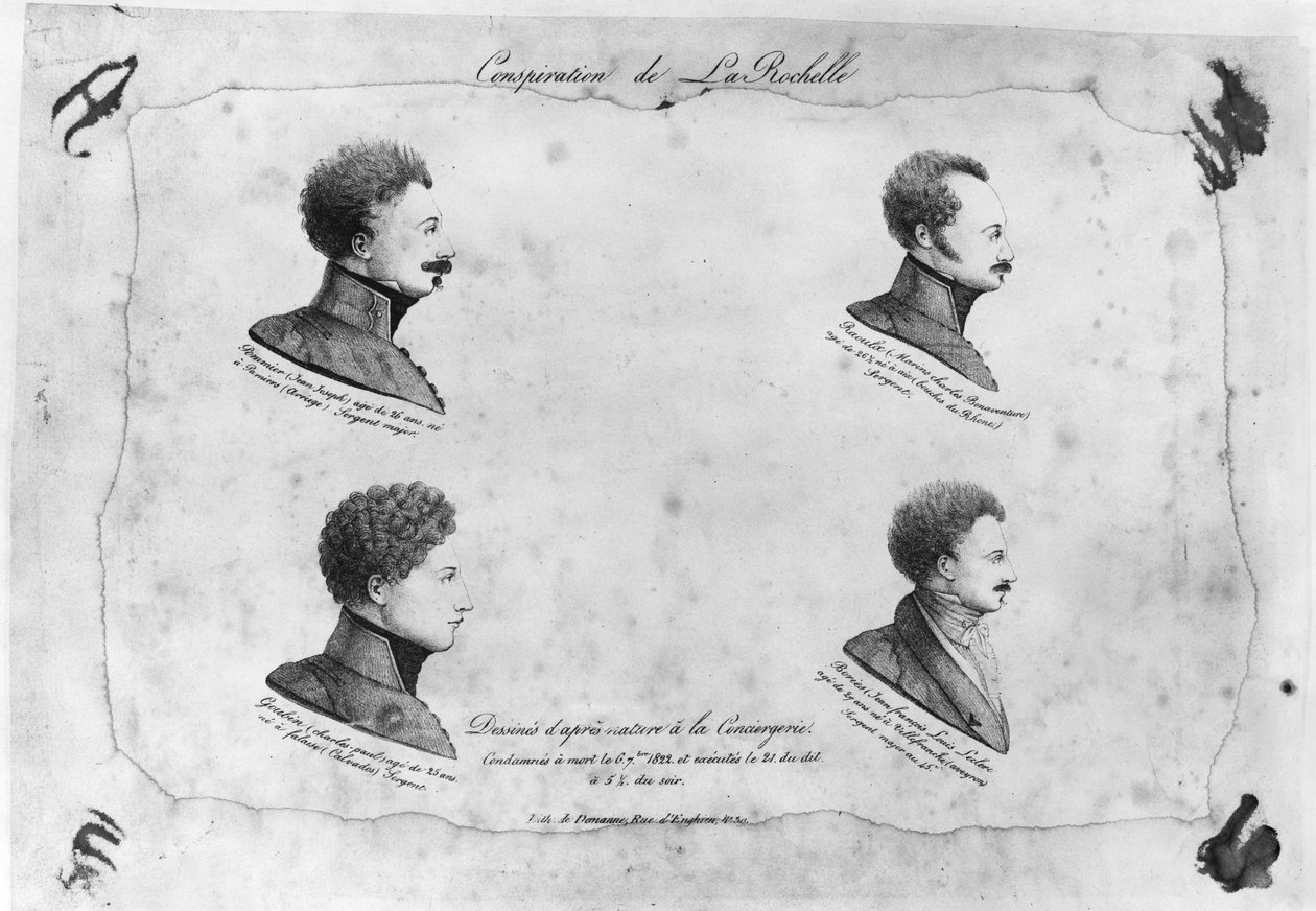 La Rochellen juoni, muotokuvia neljästä kersantista, vuoden 1822 jälkeen tekijältä French School