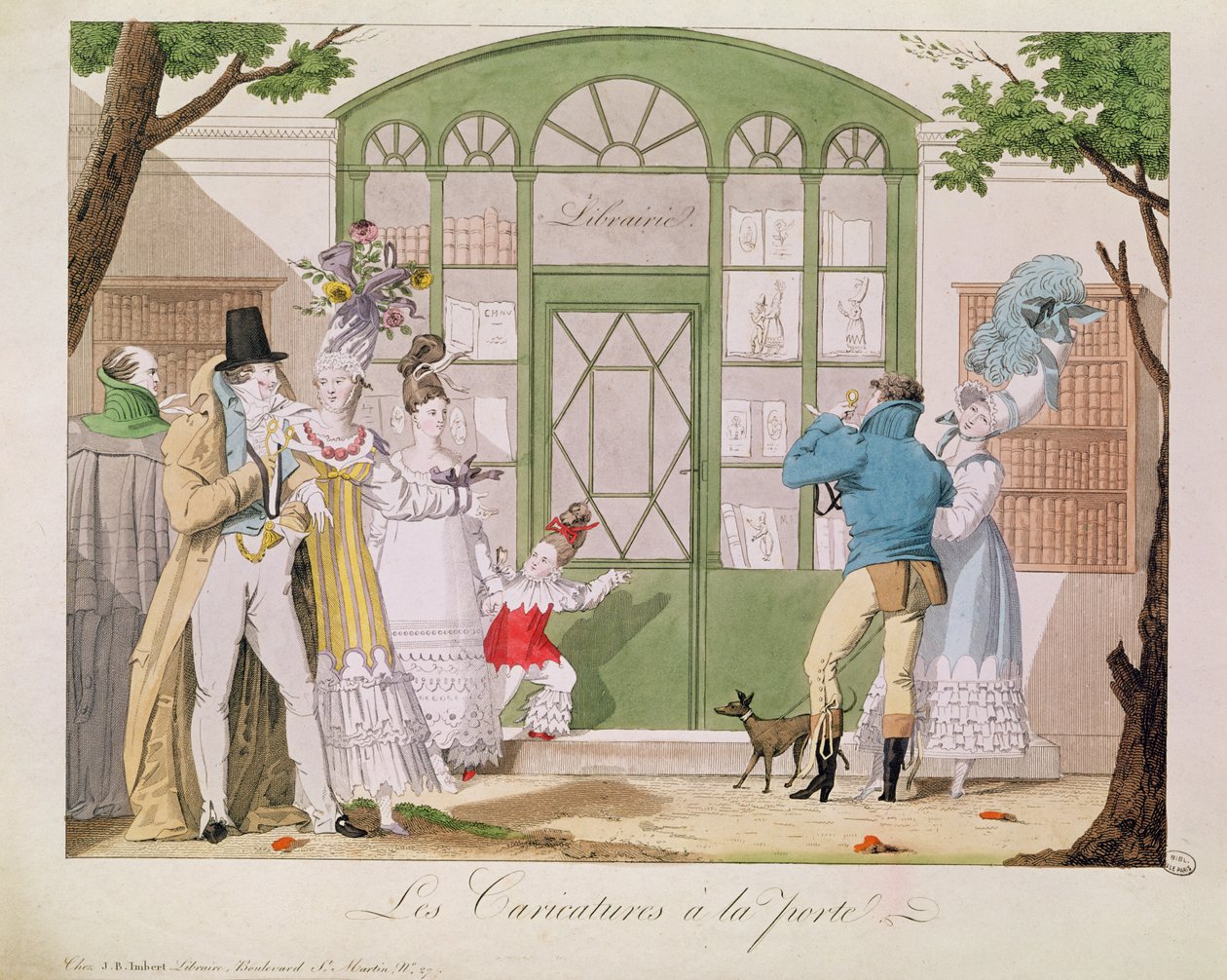 "Les Caricatures a la Porte", n. 1814 tekijältä French School