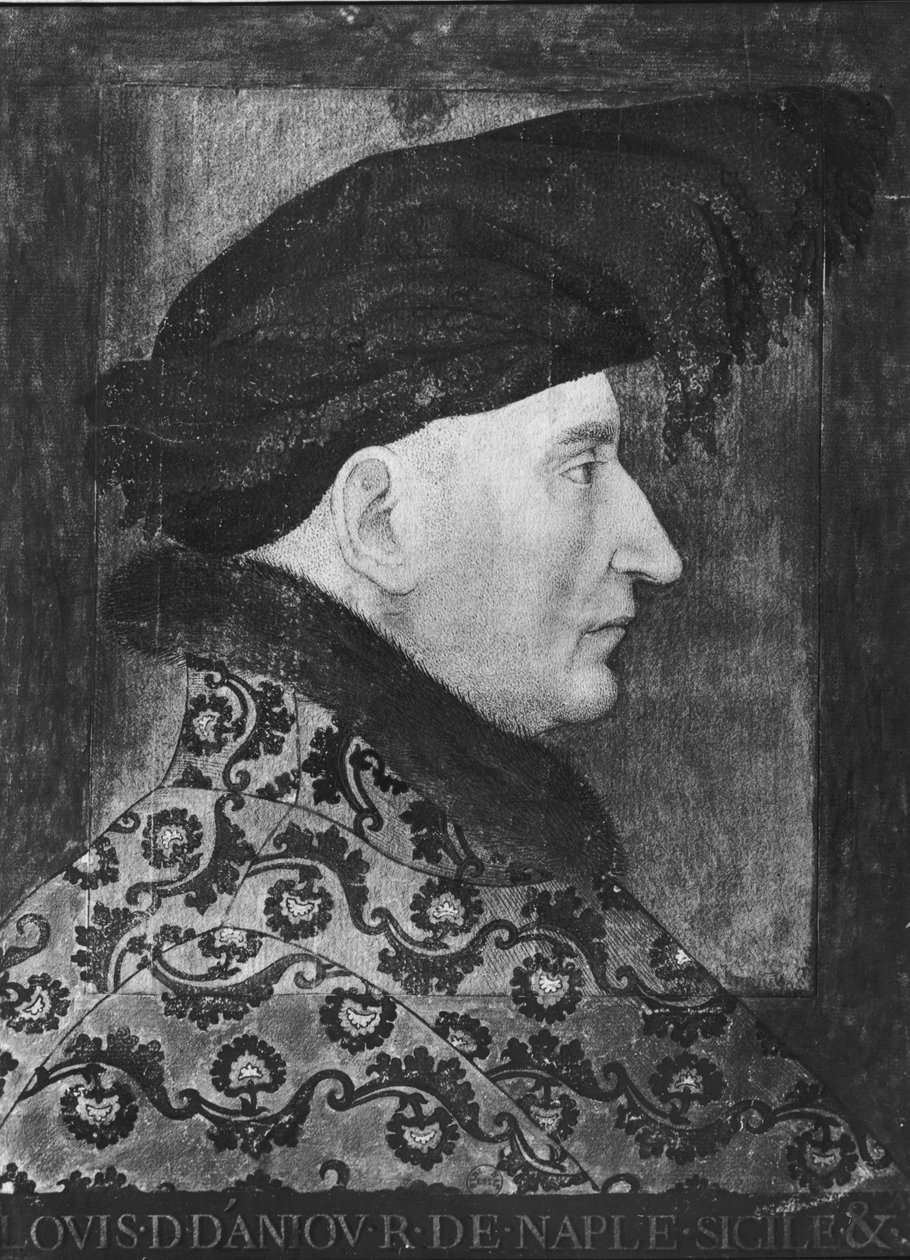 Ludvig II Anjou (1377-1417) Napolin ja Sisilian kuningas, 1410 tekijältä French School