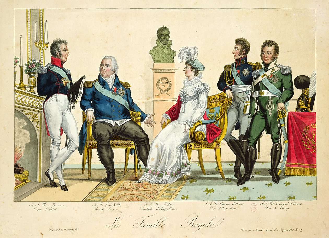 Ludvig XVIII (1755-1826) ja hänen perheensä tekijältä French School