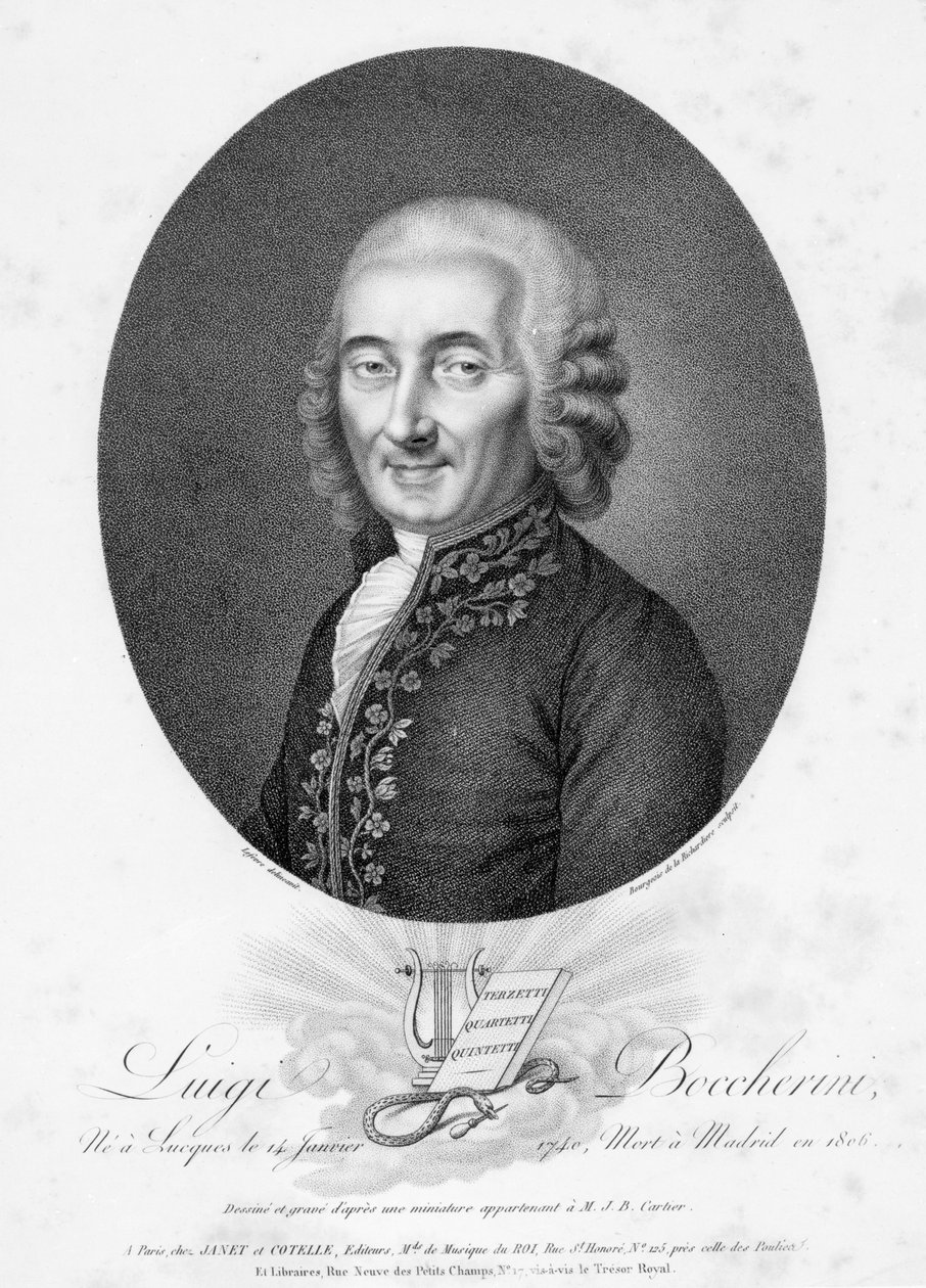 Luigi Boccherini, kaiverrus Bourgeois de la Richardiere, n. 1806 tekijältä French School