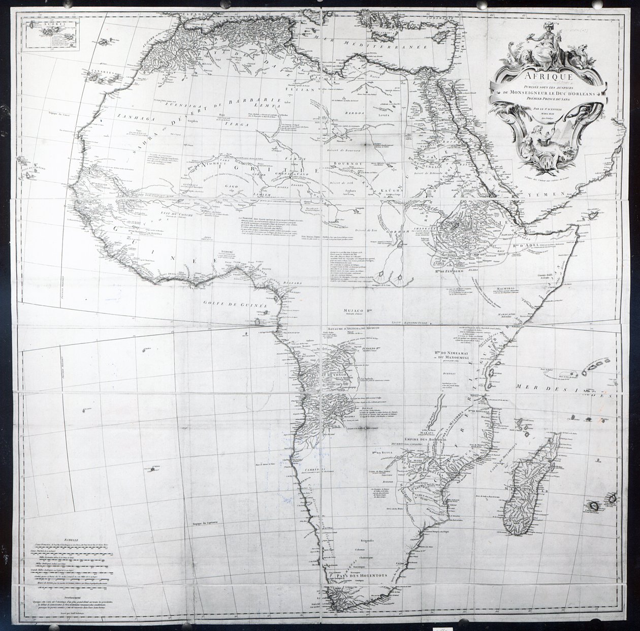 Afrikan kartta, kaiverrus Guillaume Delahaye, 1749 tekijältä French School