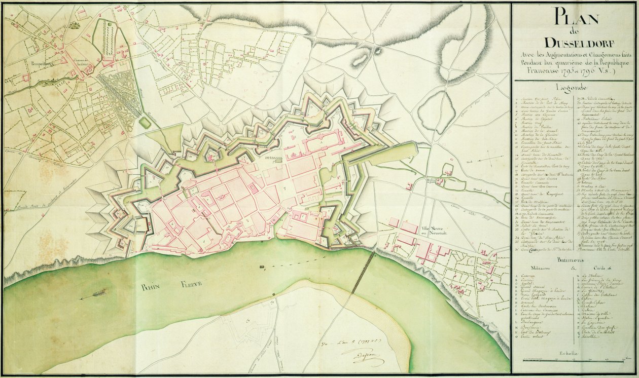 Düsseldorfin kartta, 1797 tekijältä French School