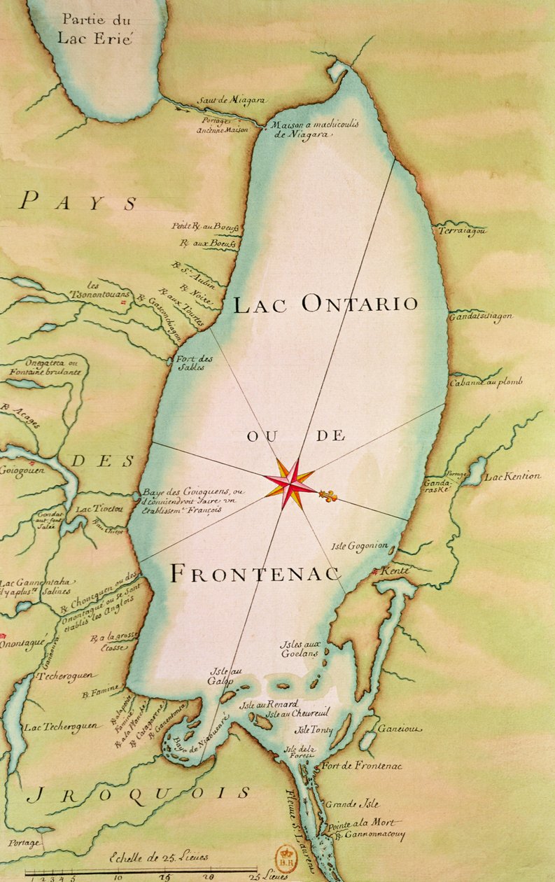 Ontario-järven kartta tekijältä French School