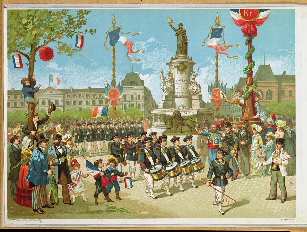 Maaliskuu-menneisyys Place de la Republiquessa, 14. heinäkuuta 1880 tekijältä French School