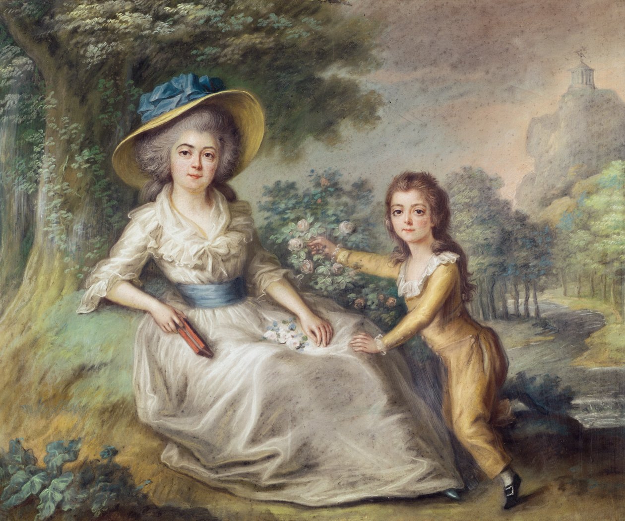 Marie Dupin de Francueil (1748-1821) ja hänen poikansa Maurice tekijältä French School
